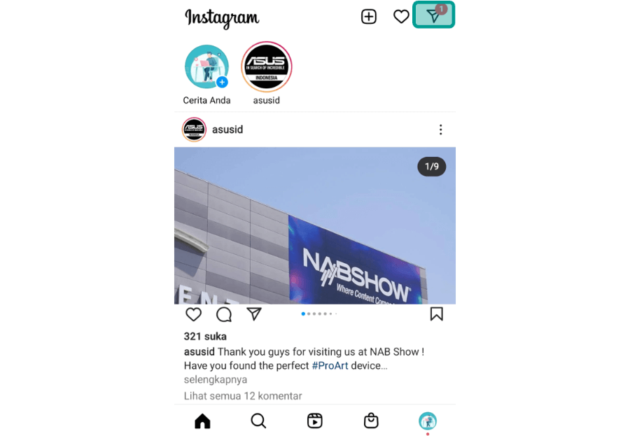 Buka Menu DM Instagram