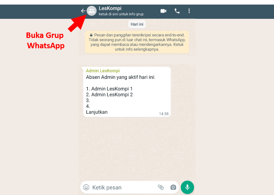 Buka Dulu Grup WhatsApp