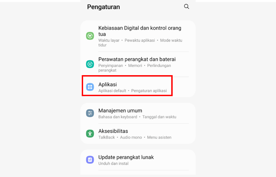 Buka Menu Aplikasi di HP