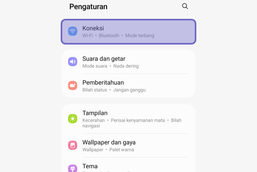 Buka Pengaturan Koneksi di HP Android