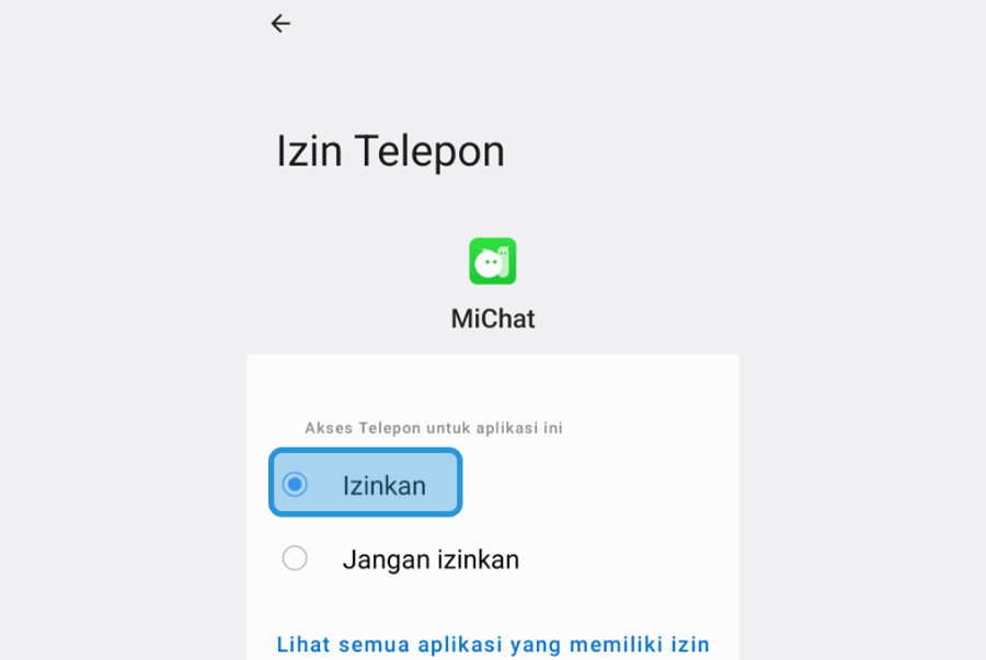 Izinkan Telepon di MiChat