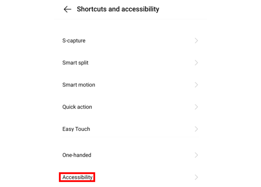 Pilih Menu Accessibility Vivo