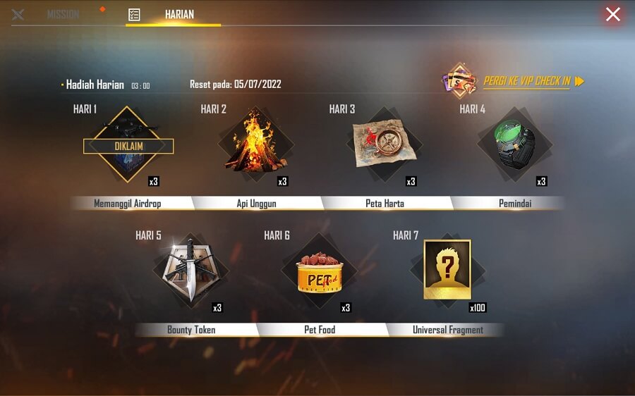 Contoh Loadout di Free Fire