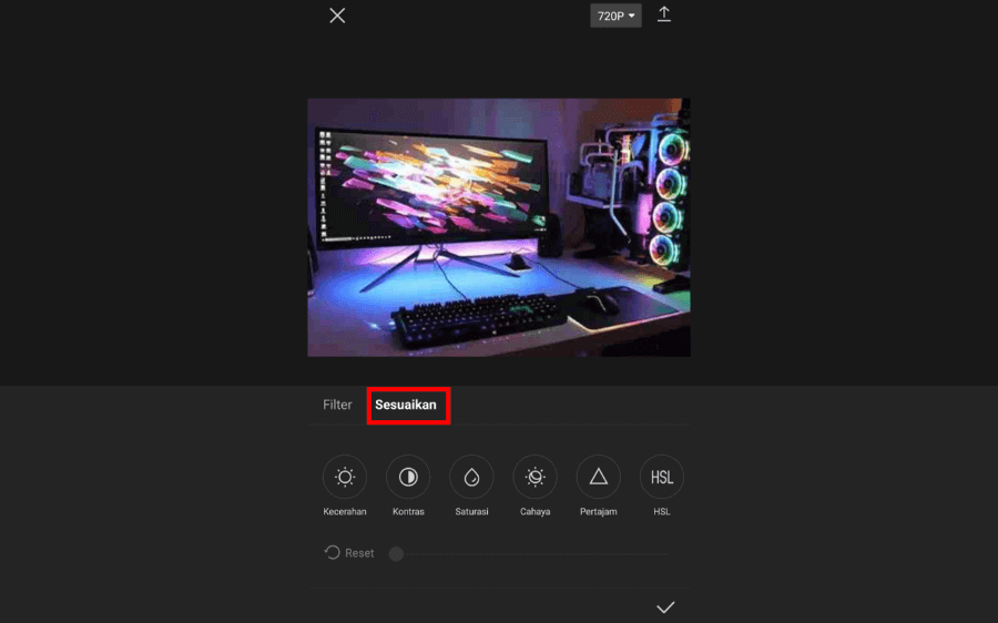 Sesuaikan Pengaturan Filter di CapCut