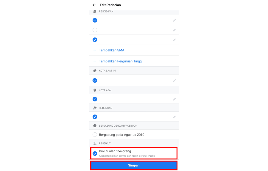 Aktifkan Jumlah Pengikut di Facebook Lite