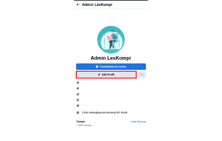 Menu Edit Profil Facebook Lite