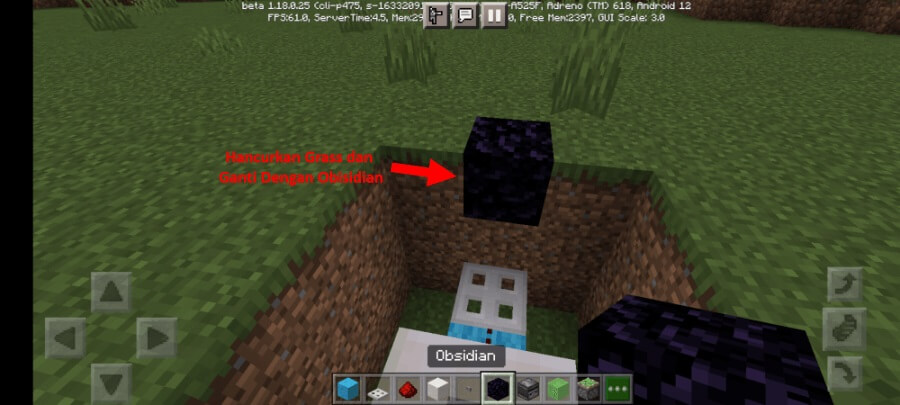 Ubah Grass Dengan Obsidian