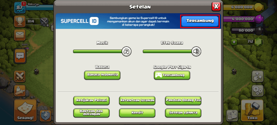 Ketuk Tersambung di Supercell ID