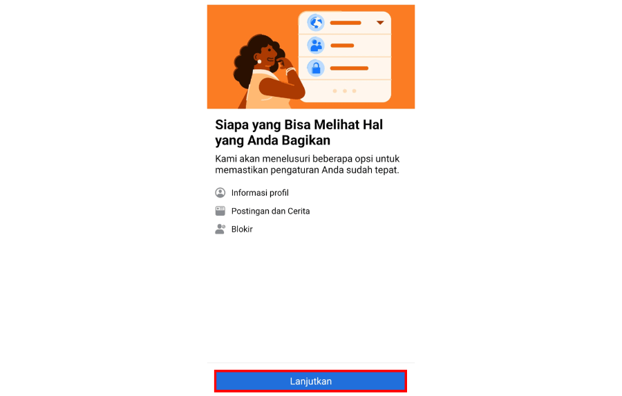 Ketuk Tombol Lanjutkan Facebook