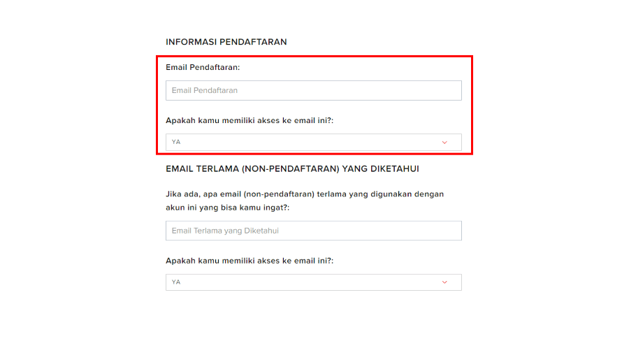 Lengkapi Form Informasi Pendaftaran Akun Riot