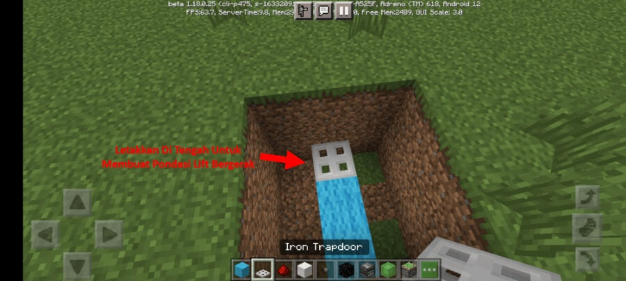 Pasang Iron Trapdoor di Minecraft