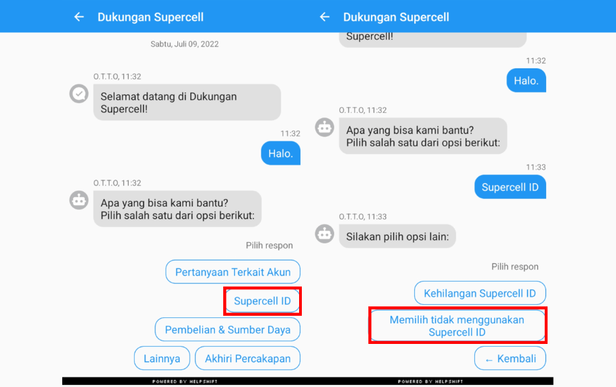 Opsi Tidak Ingin Pakai Supercell ID