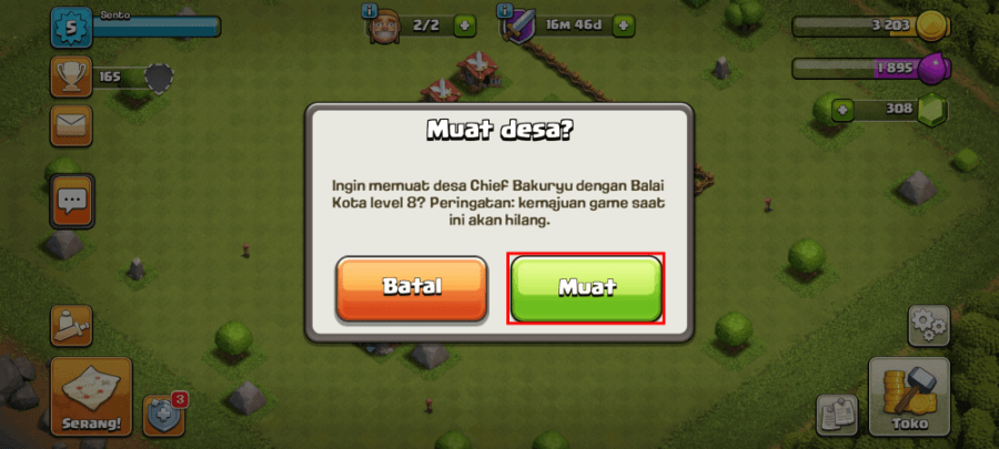 Restart COC dan Muat Ulang