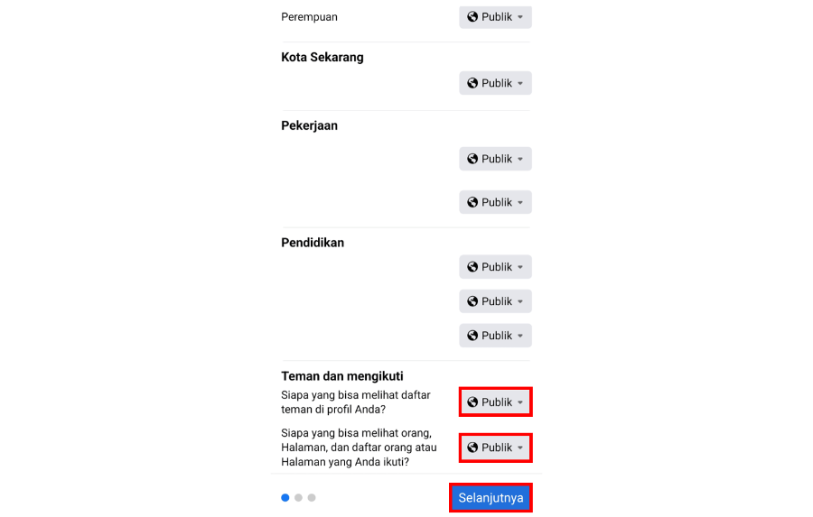 Ubah Pengaturan Facebook ke Publik