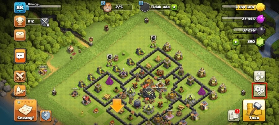 Buka Settings COC