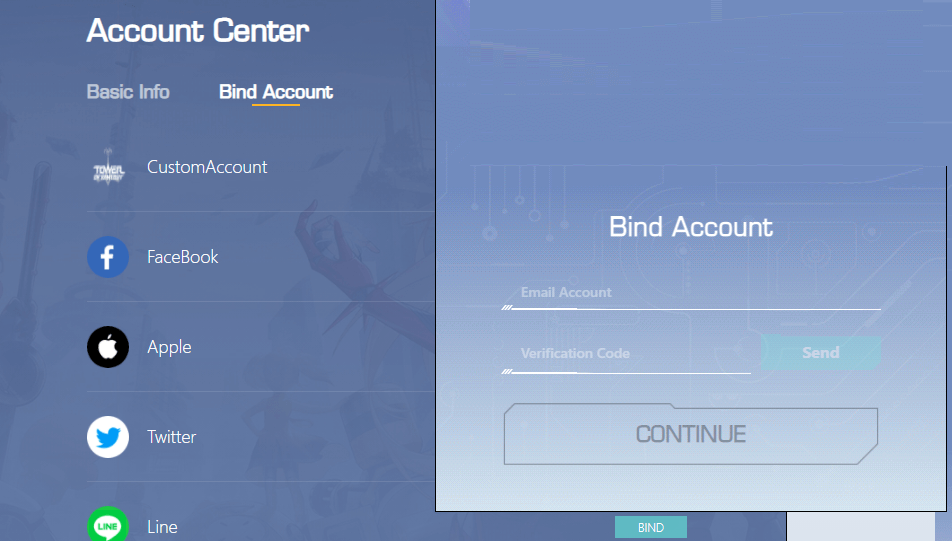 Atur Bind Account Tower of Fantasy