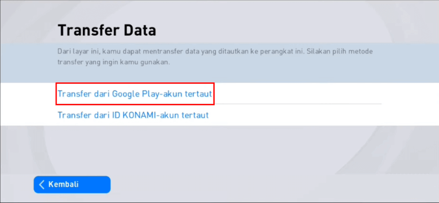Login PES di Google Play