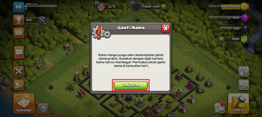 Lanjut Ganti Nama COC