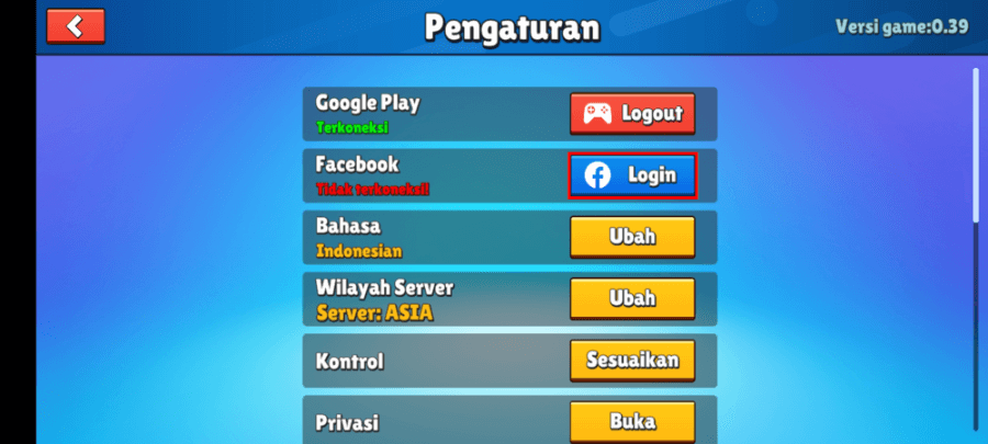 Login Stumble Guys di Facebook