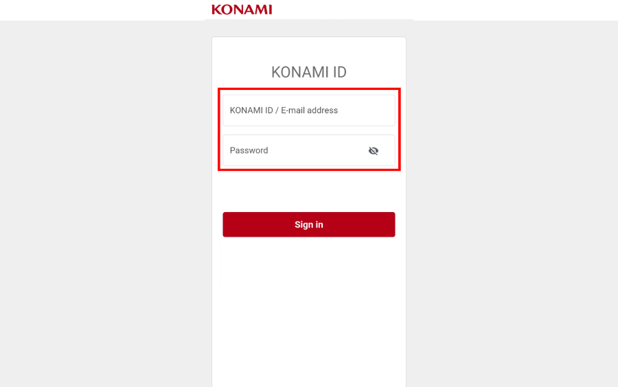 Masuk ke Akun Konami