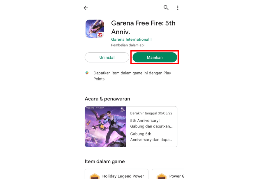 Mainkan Game Free Fire Selesai Update