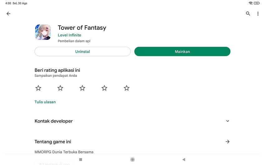 Buka Game Tower of Fantasy