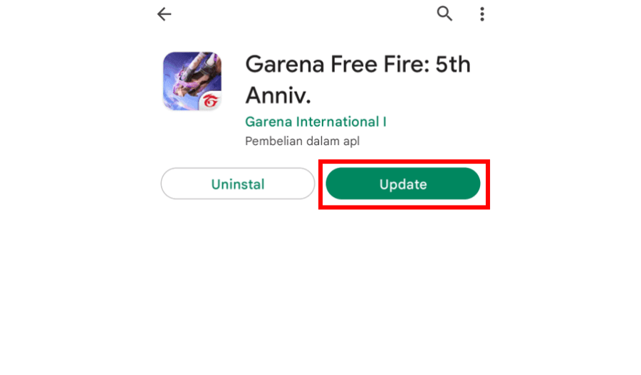 Opsi Update di Free Fire