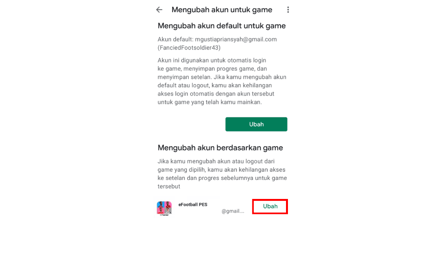 Pilih Opsi Ubah PES Mobile