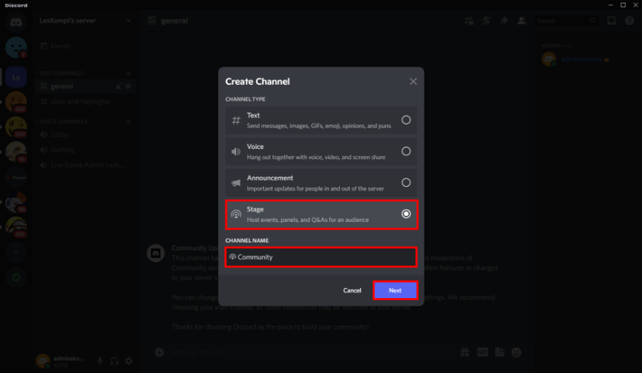 Beri Nama Stage Channel Discord