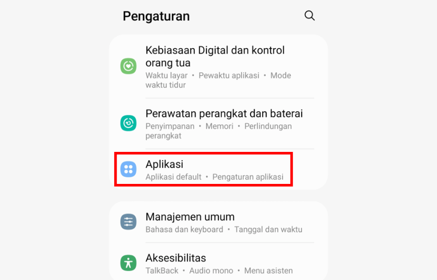 Buka Menu Pengaturan Aplikasi di HP