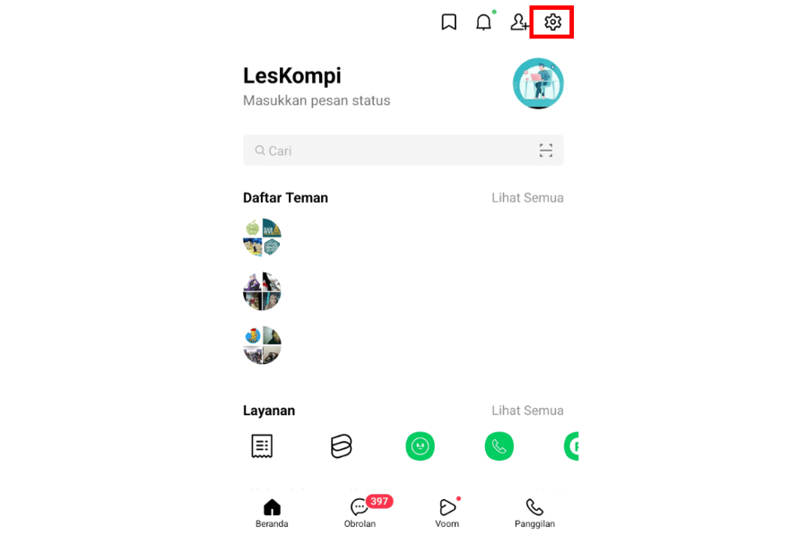 Buka Pengaturan di Line