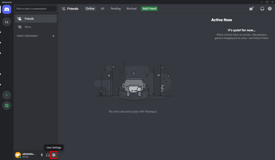 Buka User Settings Discord