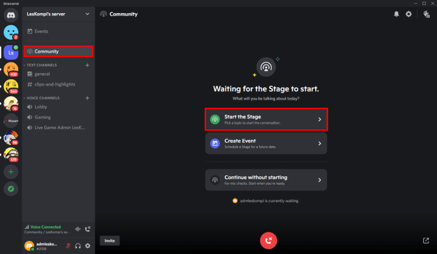 Stage Channel Discord Berhasil Dibuat