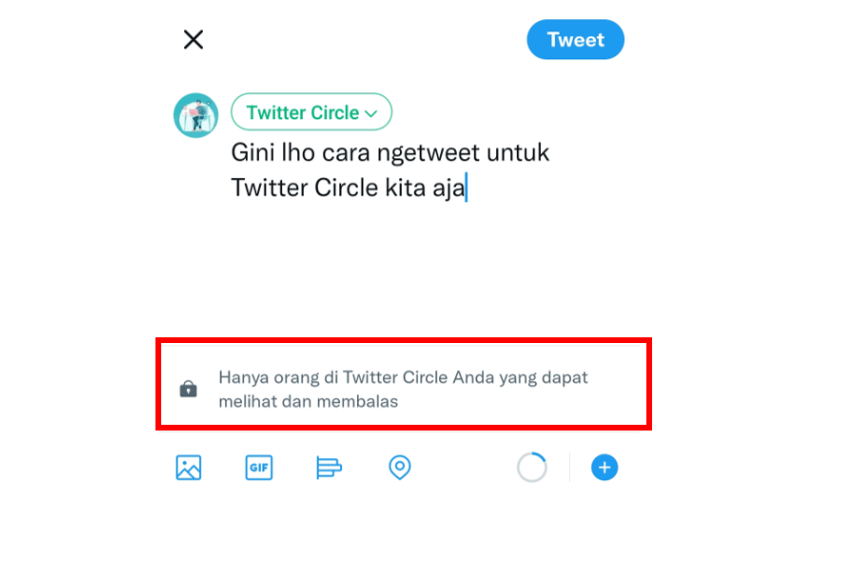 Upload Tweet di Twitter Circle