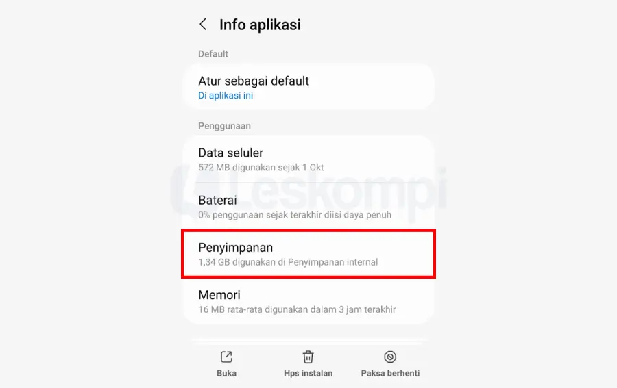 Menu Penyimpanan Super Sus