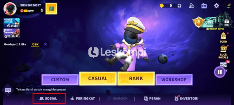 Membuka Menu Sosial Super Sus