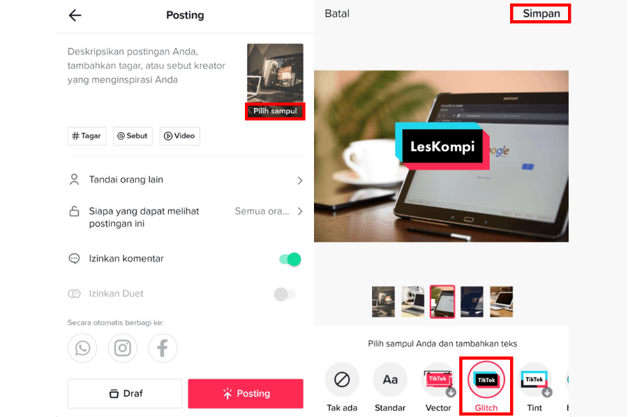 Ganti Sampul Konten di TikTok