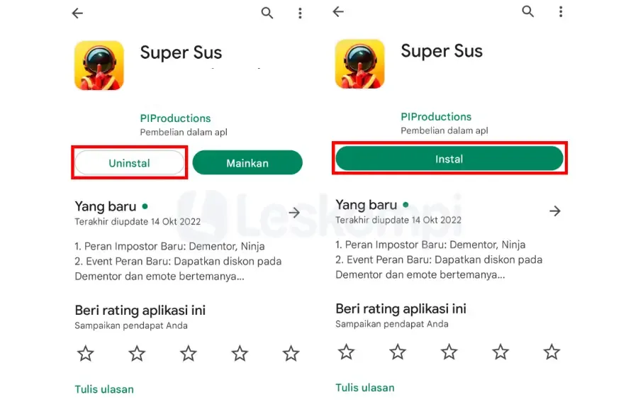 Pasang Ulang Game Super Sus