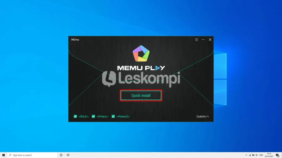 Menu Install Memu