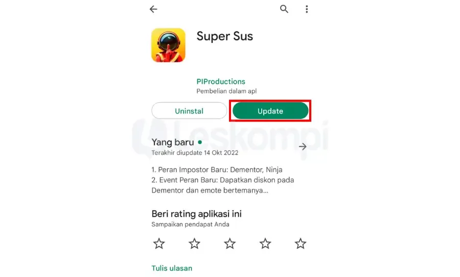 Lakukan Update Ulang Super Sus