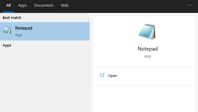 Buka Notepad Windows