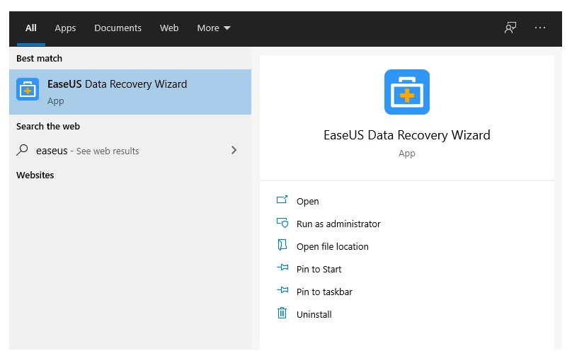 Buka EASEUS Data Recovery