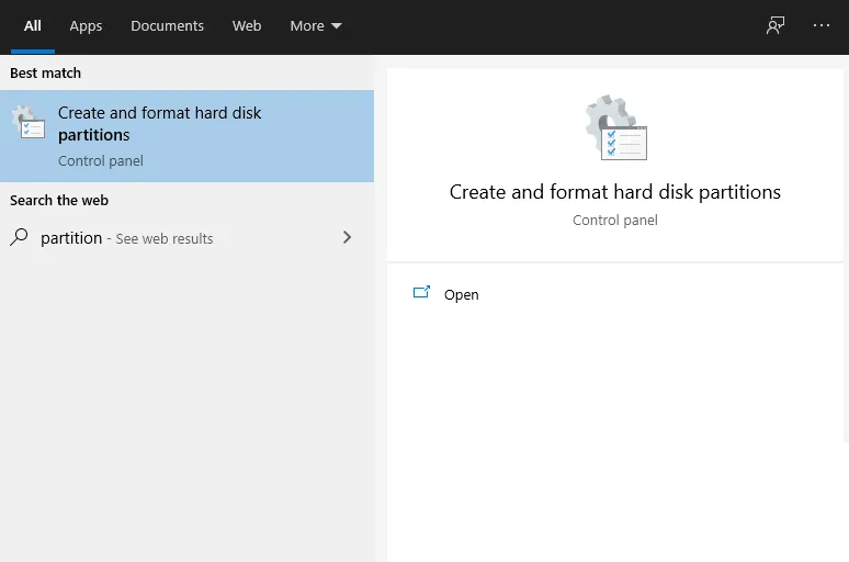 Buka Aplikasi Disk Partition