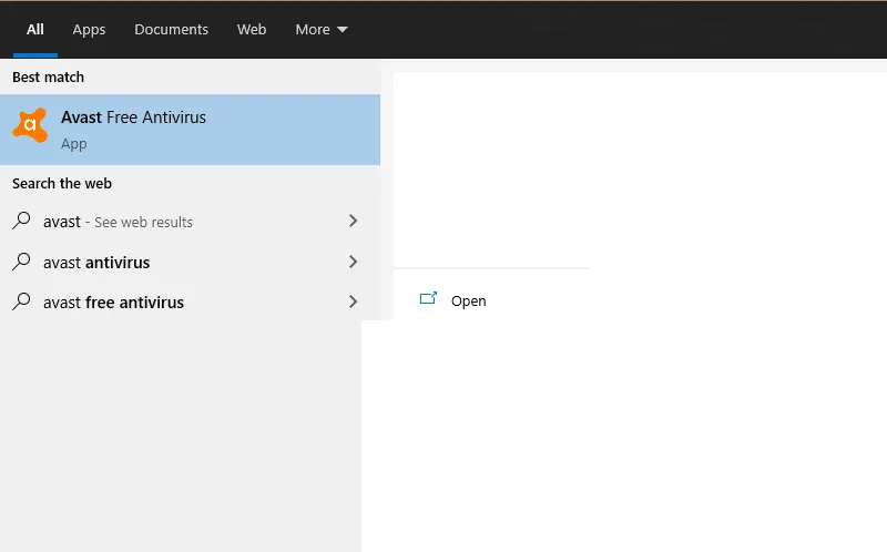 Buka Avast Free Antivirus
