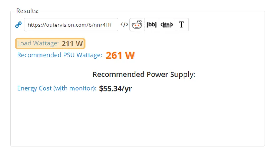 Contoh Data Watt PSU