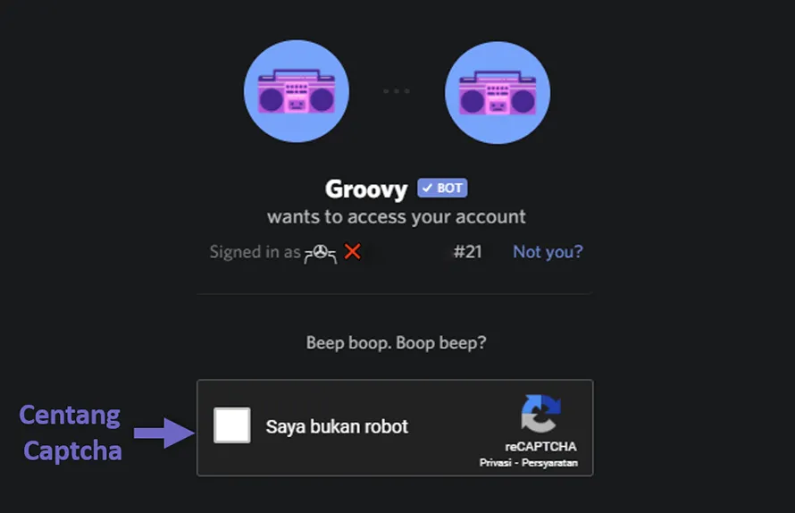 Centang Captcha di Discord