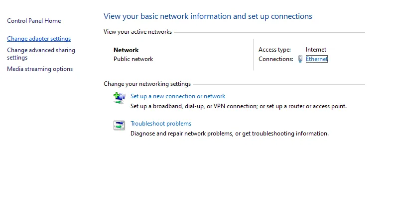 Buka Change Adapter Settings