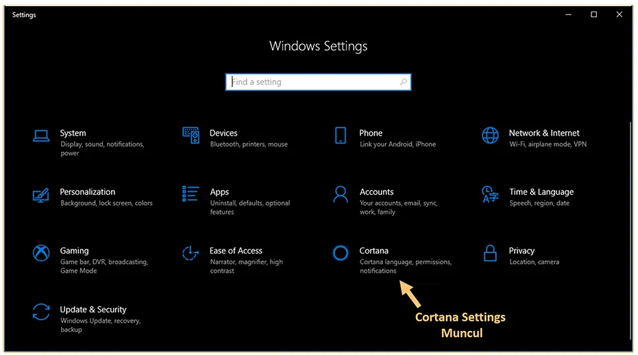 Cortana sudah aktif