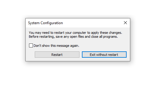 Konfirmasi Restart Sistem