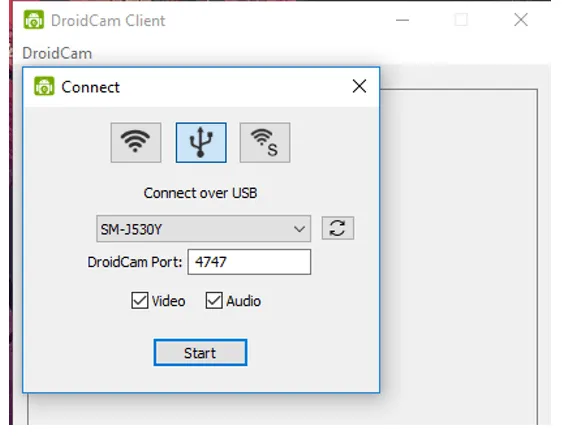 Setting Droidcam ke USB